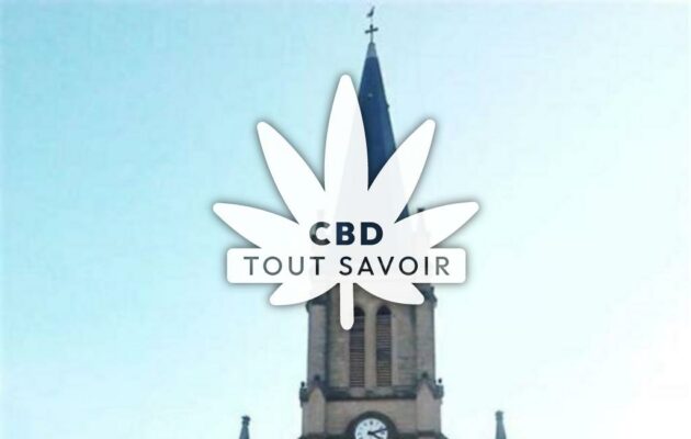 Village à Saint-Cyr-sur-Menthon avec feuille Cannabis CBD