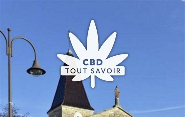 Village à Saint-Genis-sur-Menthon avec feuille Cannabis CBD