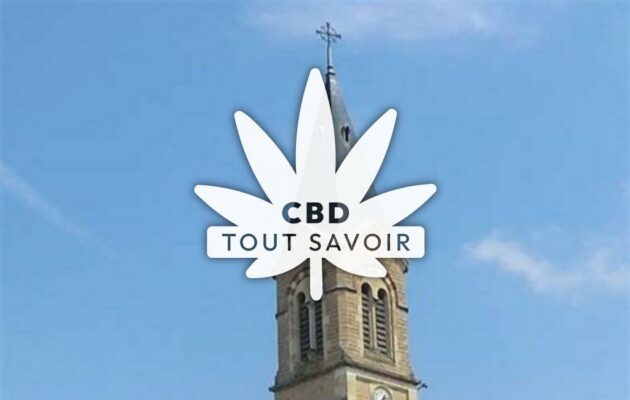 Village à Sainte-Euphemie avec feuille Cannabis CBD