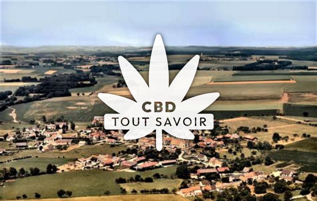 Village à Sergy avec feuille Cannabis CBD