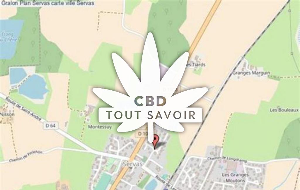 Village à Servas avec feuille Cannabis CBD