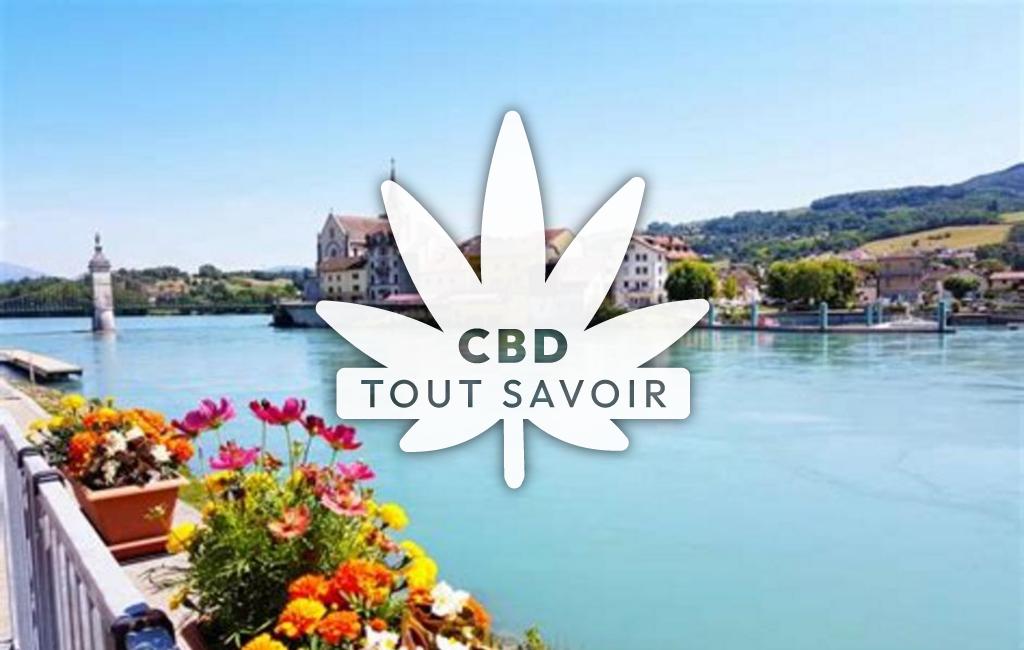 Village à Seyssel avec feuille Cannabis CBD