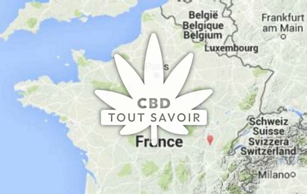 Village à Vescours avec feuille Cannabis CBD