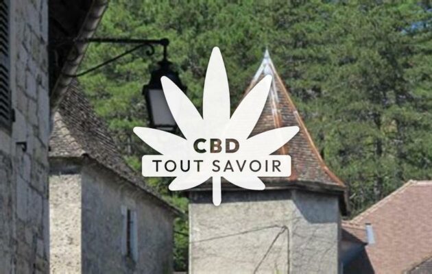 Village à Virieu-le-Grand avec feuille Cannabis CBD