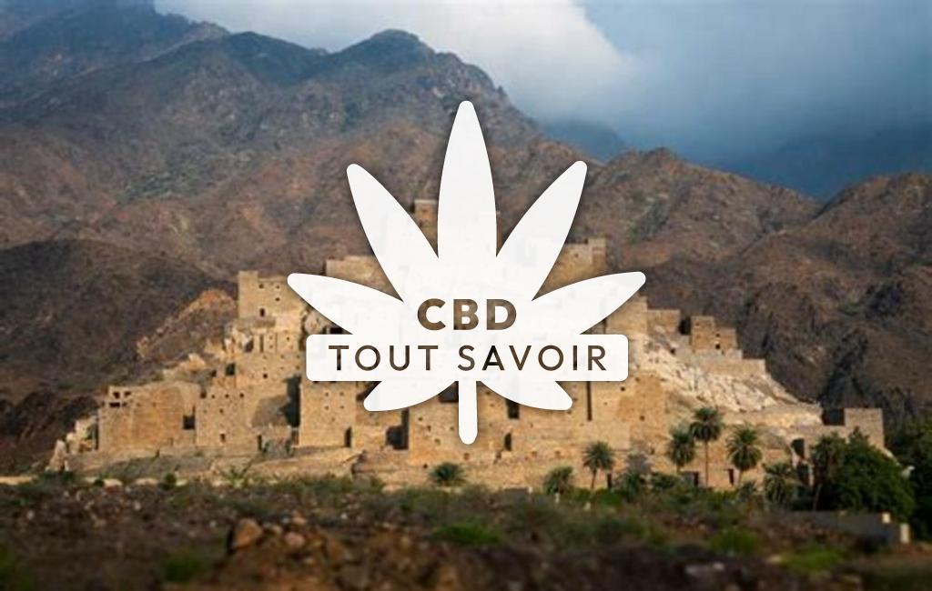 Village dans l'Ain avec feuille Cannabis CBD