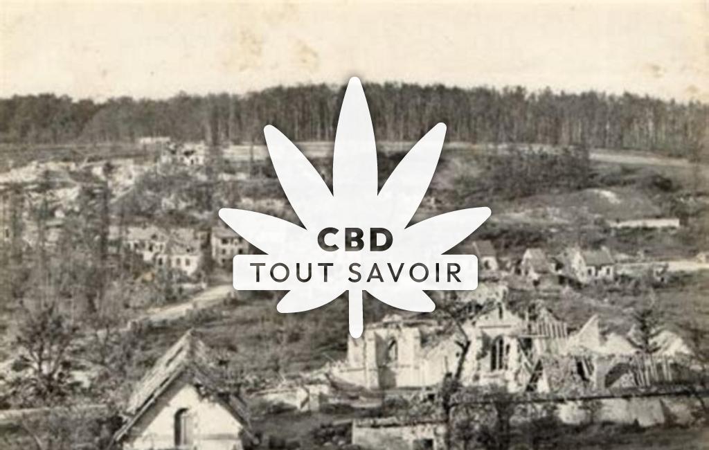 Village dans l'Aisne avec feuille Cannabis CBD