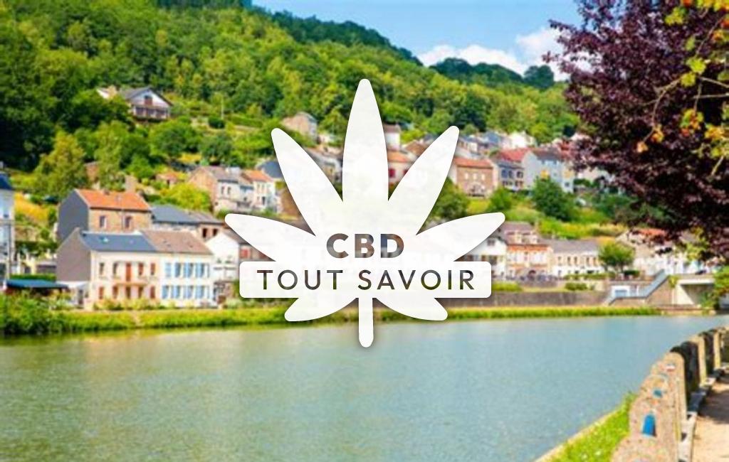 Village dans les Ardennes avec feuille Cannabis CBD