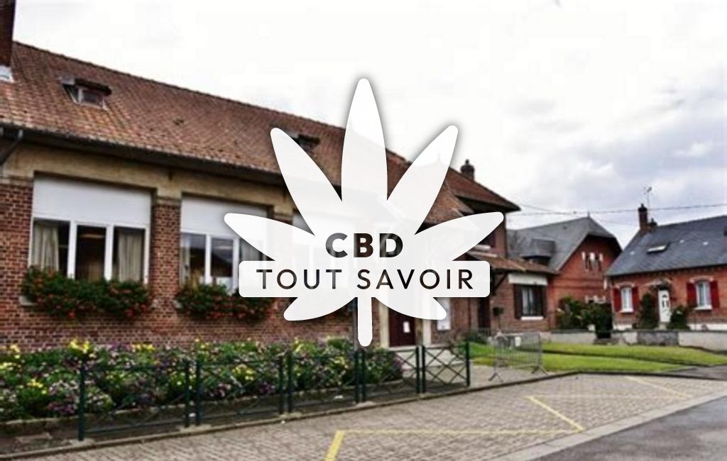 Village à Abbecourt avec feuille Cannabis CBD