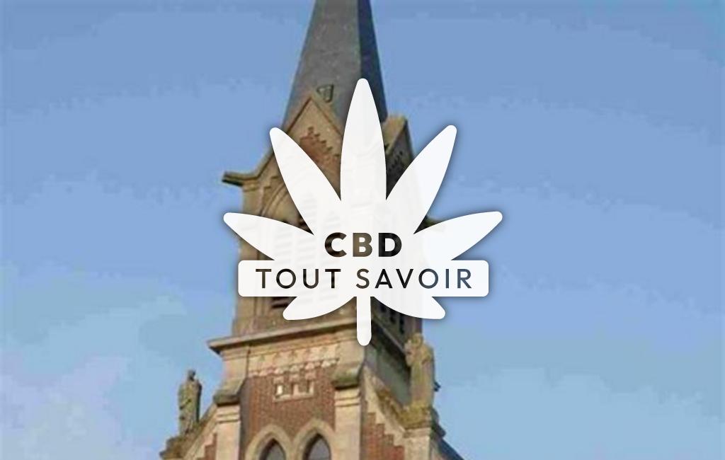 Village à Achery avec feuille Cannabis CBD