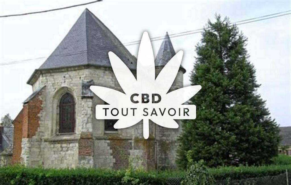 Village à Agnicourt-Et-Sechelles avec feuille Cannabis CBD