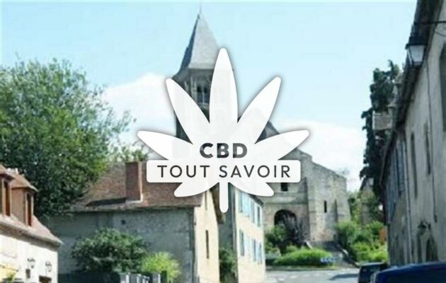 Village à Agonges avec feuille Cannabis CBD