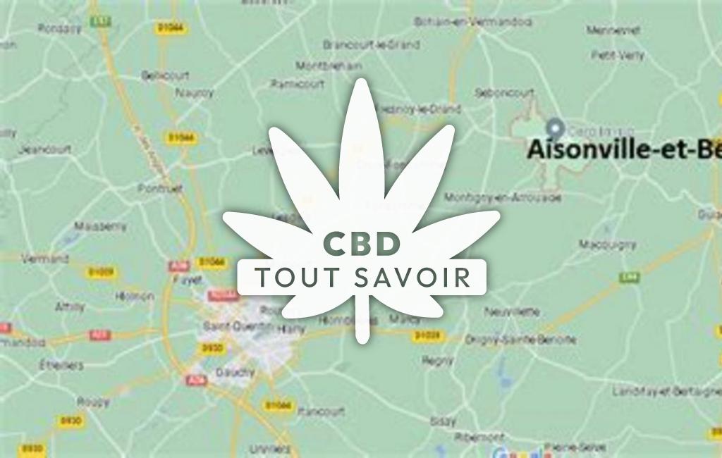 Village à Aisonville-Et-Bernoville avec feuille Cannabis CBD