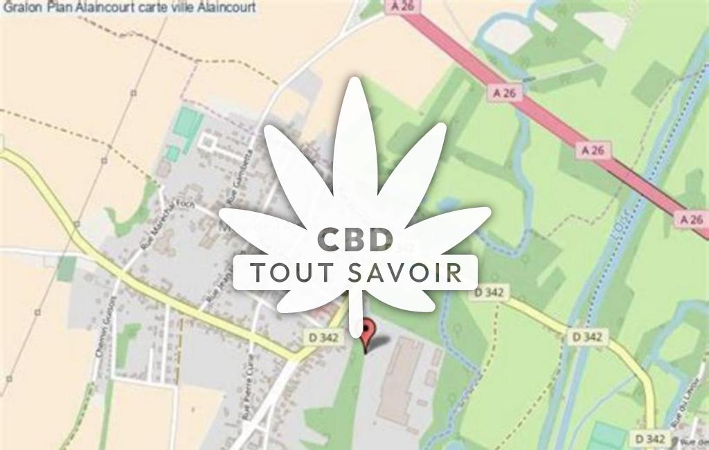 Village à Alaincourt avec feuille Cannabis CBD