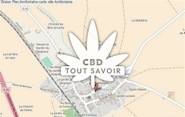 Village à Amifontaine avec feuille Cannabis CBD