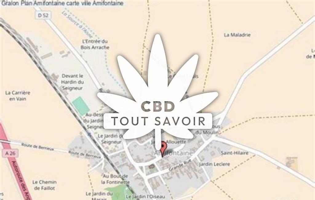 Village à Amifontaine avec feuille Cannabis CBD