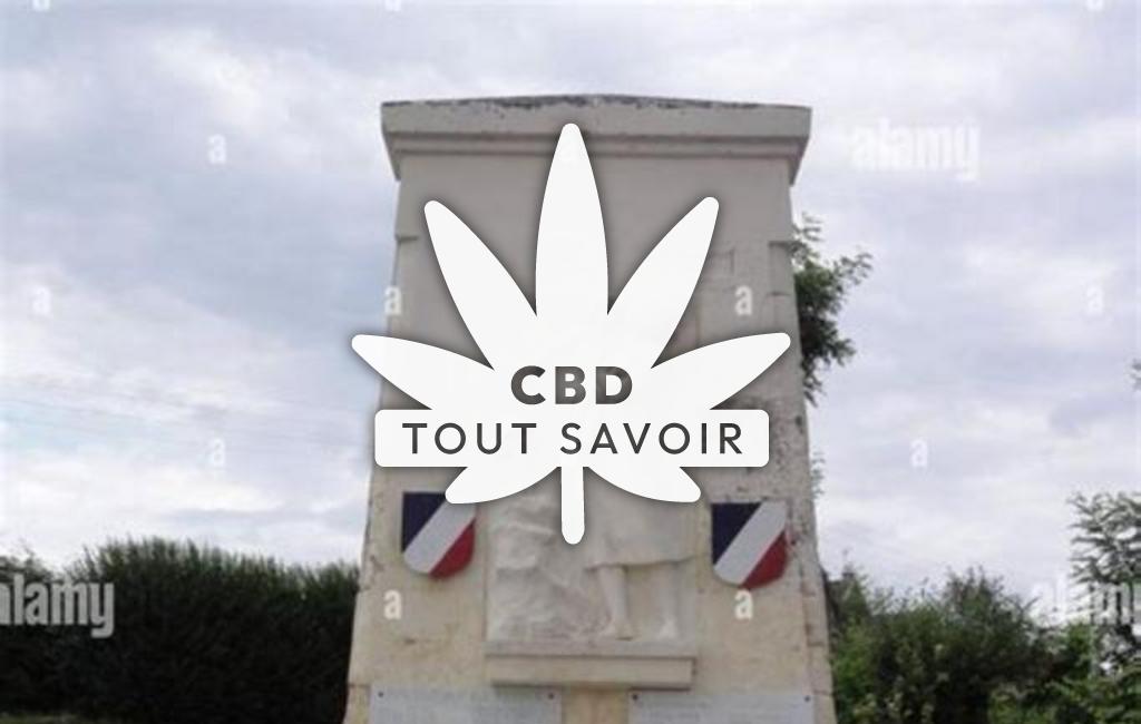 Village à Amigny-Rouy avec feuille Cannabis CBD