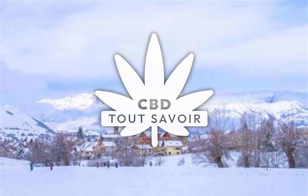 Village à Ancelle avec feuille Cannabis CBD