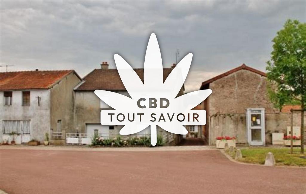 Village à Andelaroche avec feuille Cannabis CBD