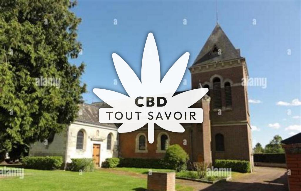 Village à Anguilcourt-le-Sart avec feuille Cannabis CBD