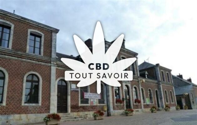 Village à Any-Martin-Rieux avec feuille Cannabis CBD