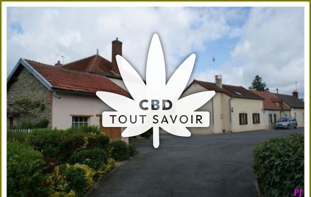 Village à Archignat avec feuille Cannabis CBD