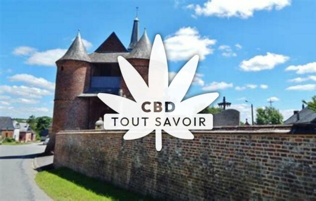 Village à Archon avec feuille Cannabis CBD