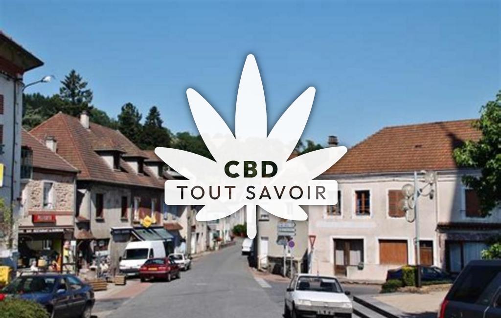 Village à Arfeuilles avec feuille Cannabis CBD