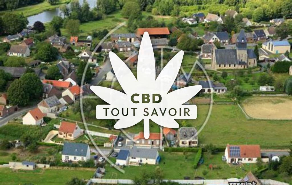 Village à Artemps avec feuille Cannabis CBD