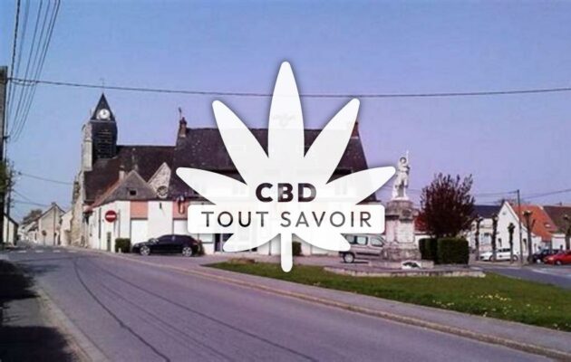 Village à Athies-sous-Laon avec feuille Cannabis CBD