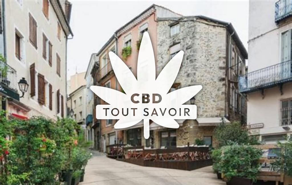 Village à Aubenas-les-Alpes avec feuille Cannabis CBD