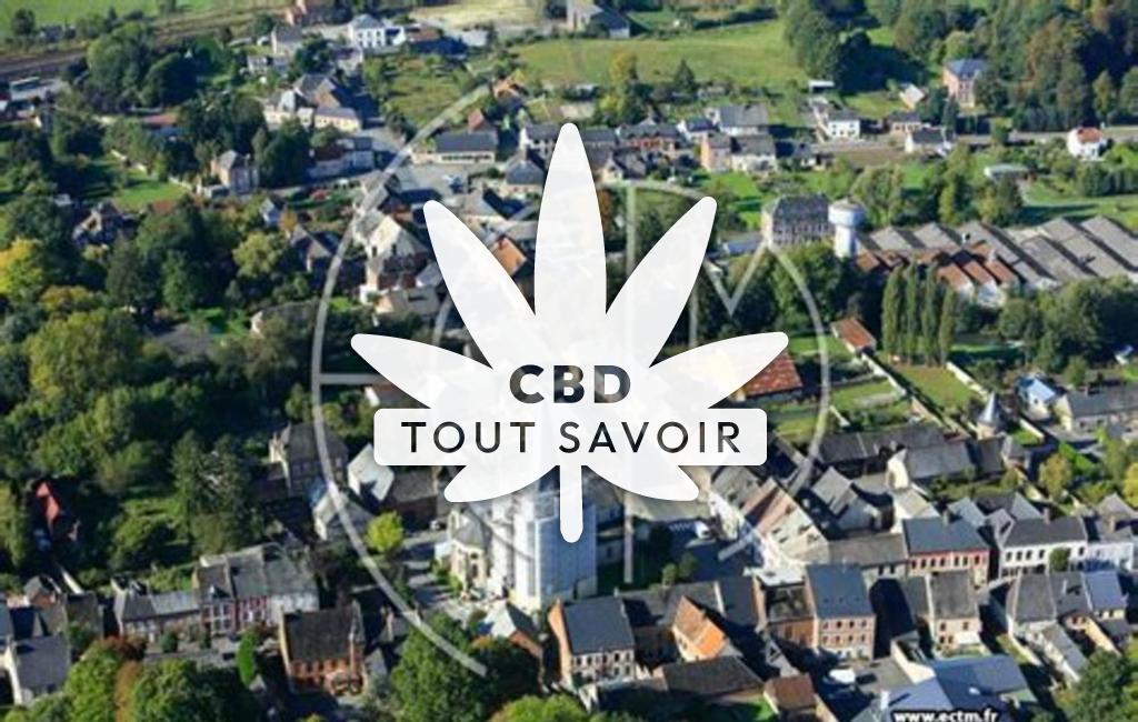 Village à Aubenton avec feuille Cannabis CBD