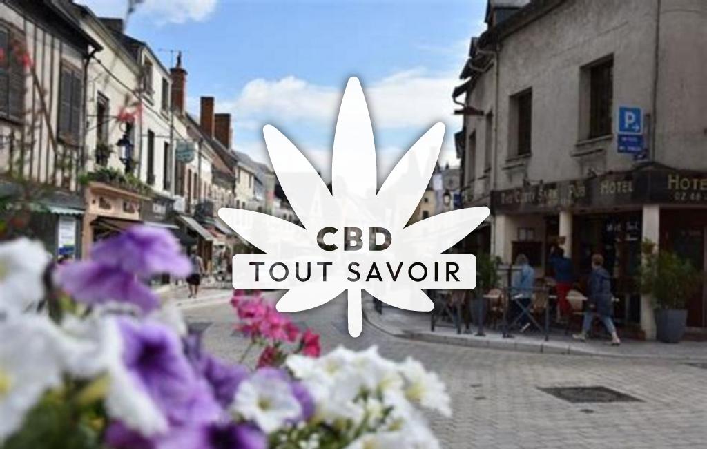 Village à Aubigny avec feuille Cannabis CBD