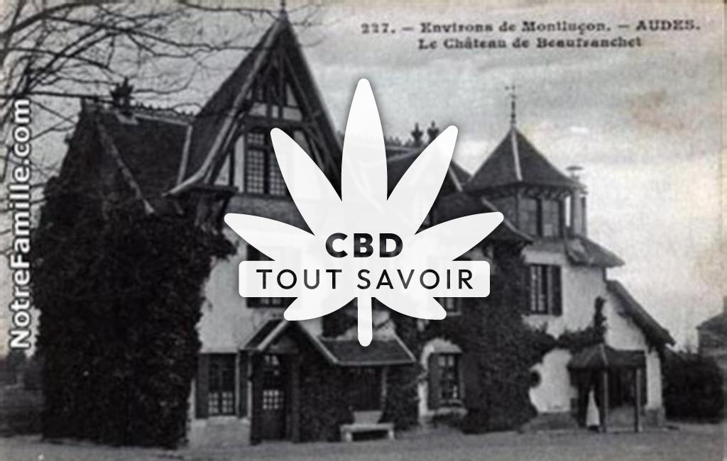 Village à Audes avec feuille Cannabis CBD