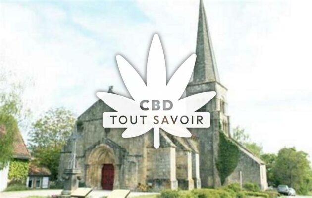 Village à Autry-Issards avec feuille Cannabis CBD