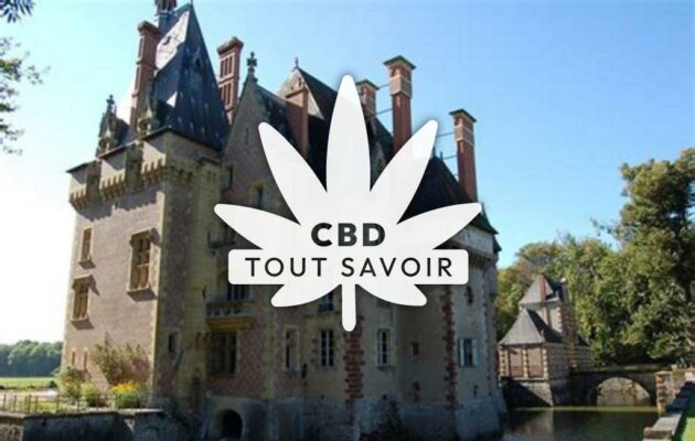 Village à Avrilly avec feuille Cannabis CBD