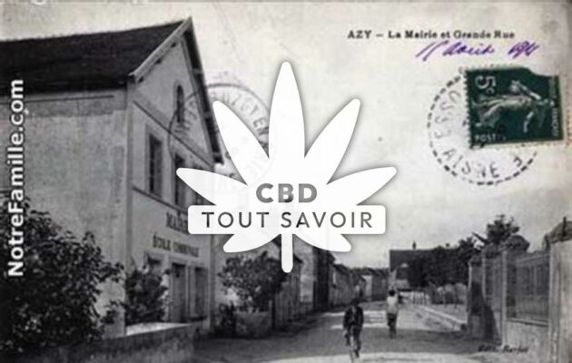 Village à Azy-sur-Marne avec feuille Cannabis CBD