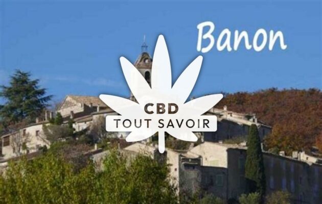 Village à Banon avec feuille Cannabis CBD