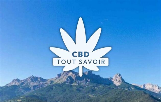 Village à Barcelonnette avec feuille Cannabis CBD