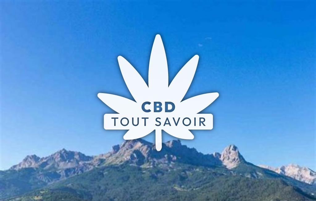 Village à Barcelonnette avec feuille Cannabis CBD