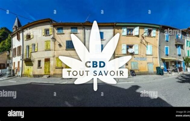 Village à Barles avec feuille Cannabis CBD