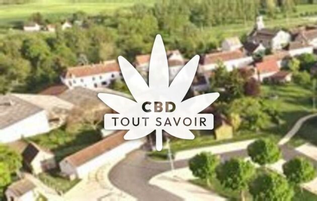 Village à Bayet avec feuille Cannabis CBD