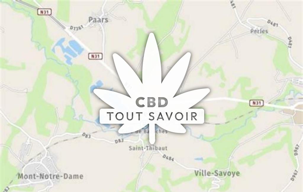 Village à Bazoches-Et-Saint-Thibaut avec feuille Cannabis CBD