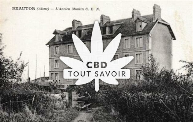 Village à Beautor avec feuille Cannabis CBD