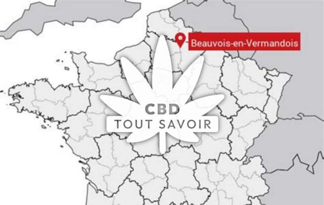 Village à Beauvois-en-Vermandois avec feuille Cannabis CBD