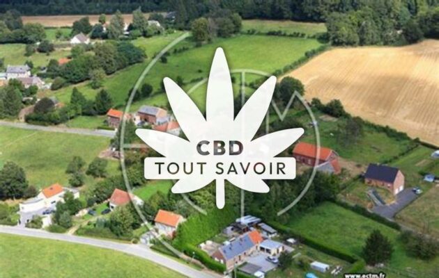 Village à Becquigny avec feuille Cannabis CBD