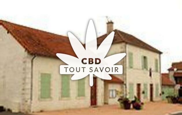 Village à Begues avec feuille Cannabis CBD