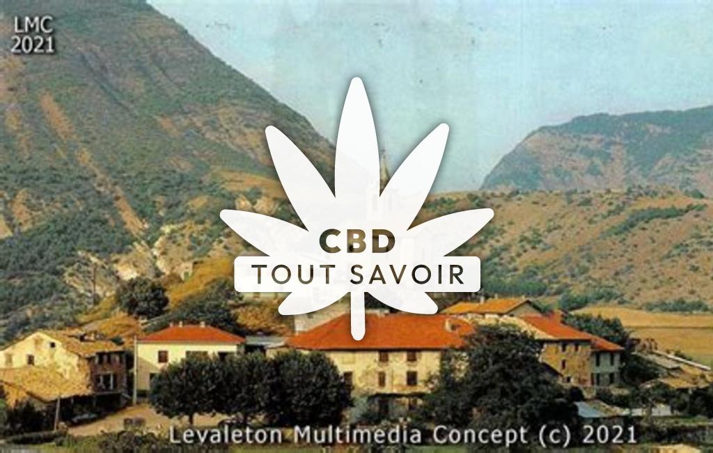 Village à Bellaffaire avec feuille Cannabis CBD