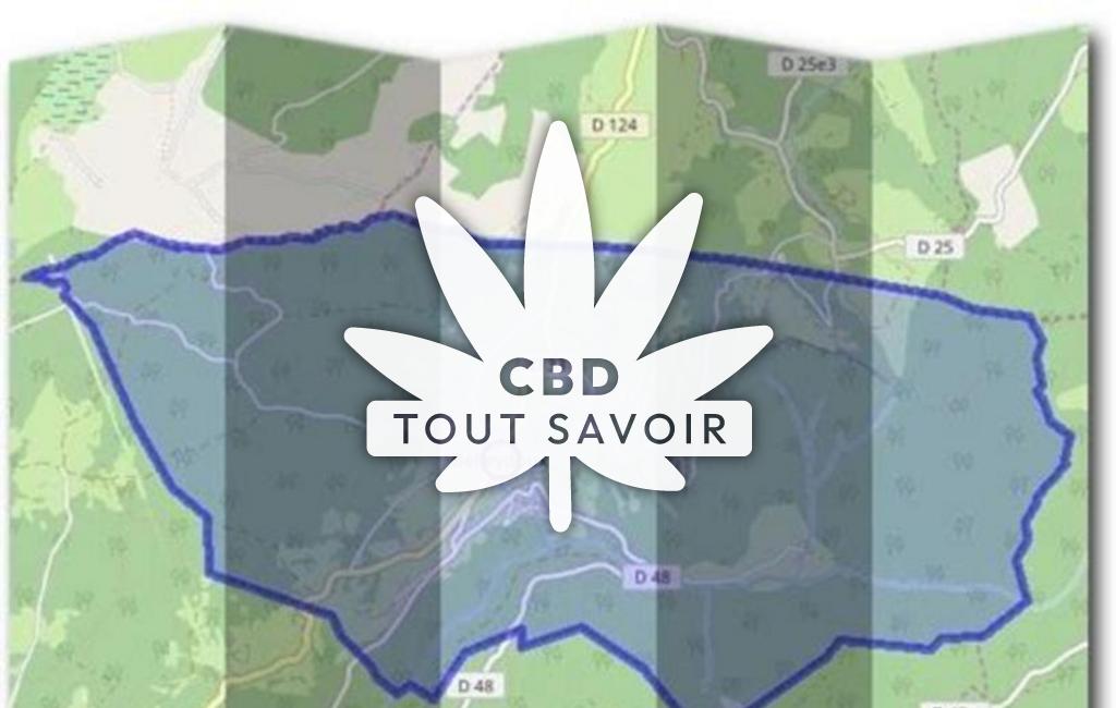 Village à Belleydoux avec feuille Cannabis CBD