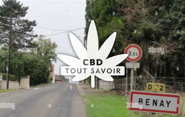 Village à Benay avec feuille Cannabis CBD