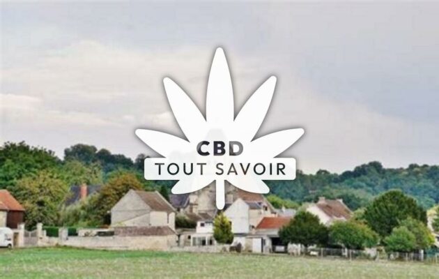 Village à Berny-Riviere avec feuille Cannabis CBD